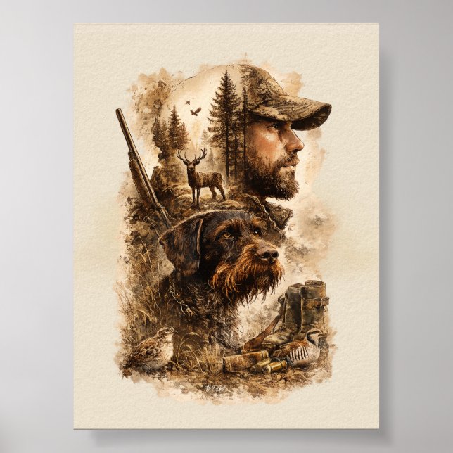 Affiche Le lien du chasseur – Pointer allemand à poil dur (Devant)