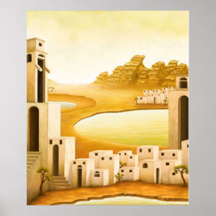 Affiche "Le lieu" - Moyen-Orient / Orient Desert Peinture