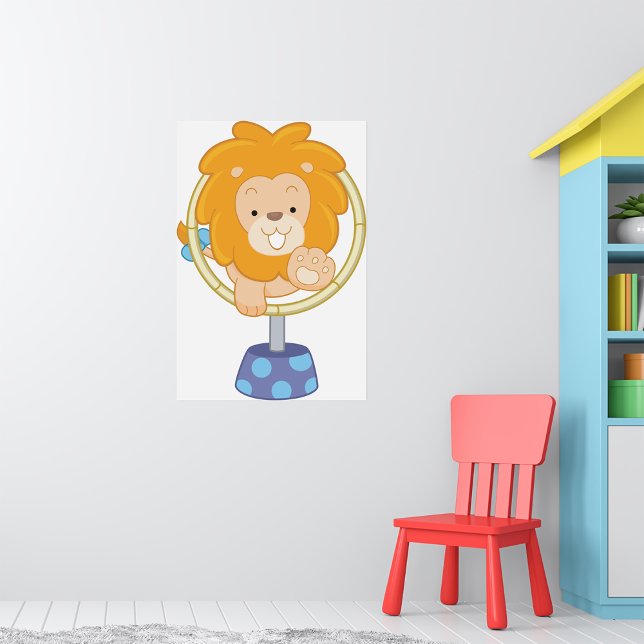 Affiche Le Lion De Cirque Qui Saute À Travers Un Cerceau (Créateur téléchargé)