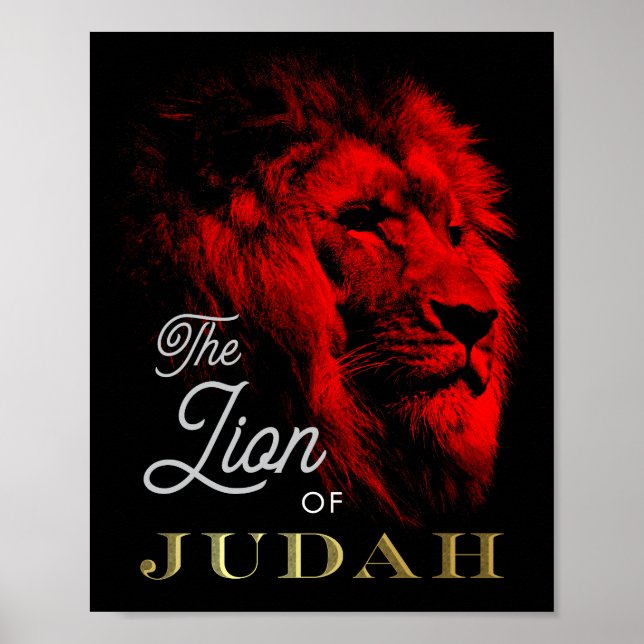 Affiche Le Lion de Juda Black Red Gold Christian (Devant)