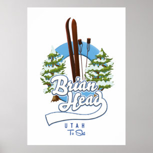 Affiche Le logo de Brian Head Utah pour skier