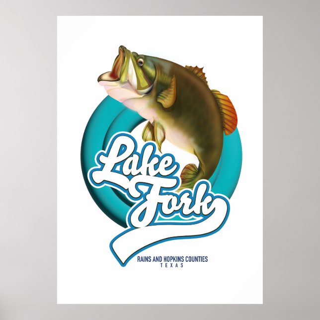 Affiche Le logo de Lake Fork Texas Fishing. (Devant)