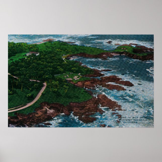 Affiche Le long de 17 miles Drive sur la péninsule de Mont (Devant)