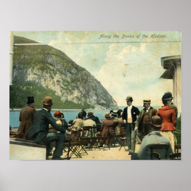 Affiche Le long des rives de l'Hudson, Vintage (Devant)