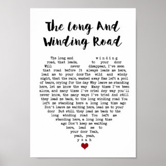 Affiche Le Long Et Vent Road Chant Lyrique Coeur Imprimer