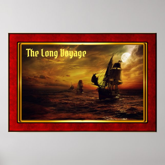 Affiche Le Long Voyage - Galions à voile (Devant)