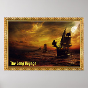 Affiche Le Long Voyage - Galions à voile