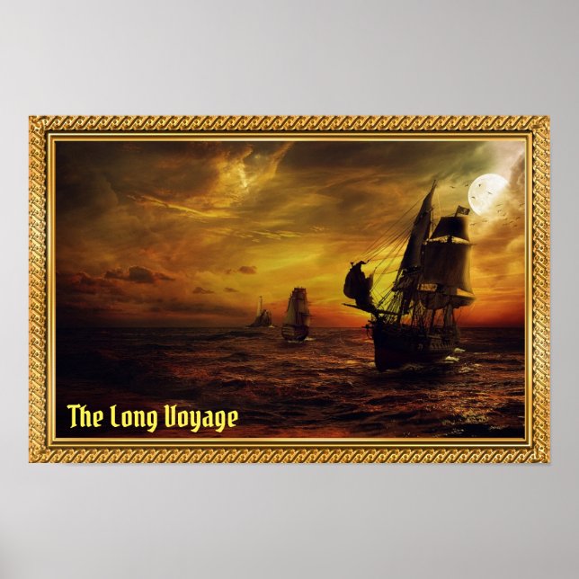 Affiche Le Long Voyage - Galions à voile (Devant)