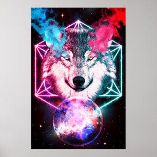 Affiche Le loup spatial mystique