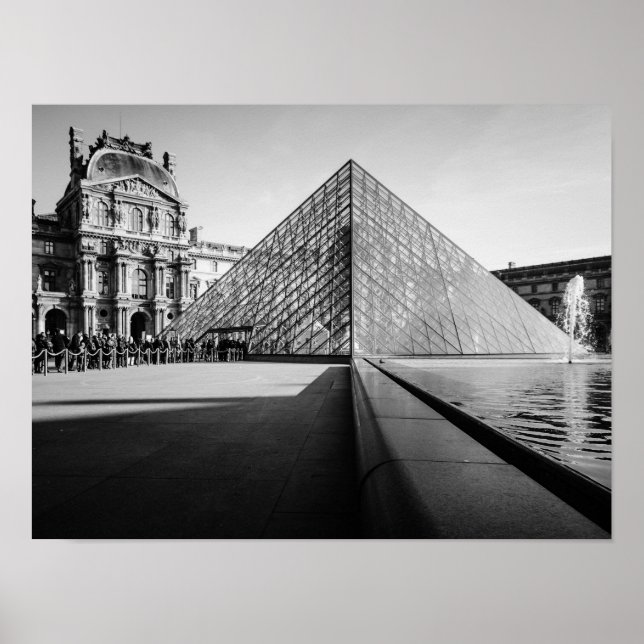 Affiche Le Louvre en NB (Devant)
