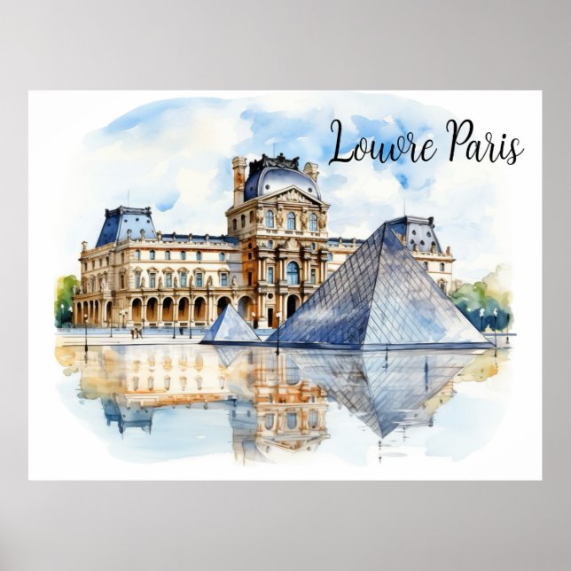 Affiche Le Louvre et sa pyramide emblématique (Devant)