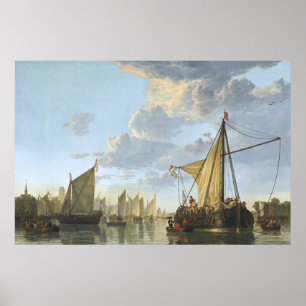 Affiche Le Maas à Dordrecht par Aelbert Cuyp