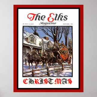 Affiche Le magazine Elks 1930 Noël