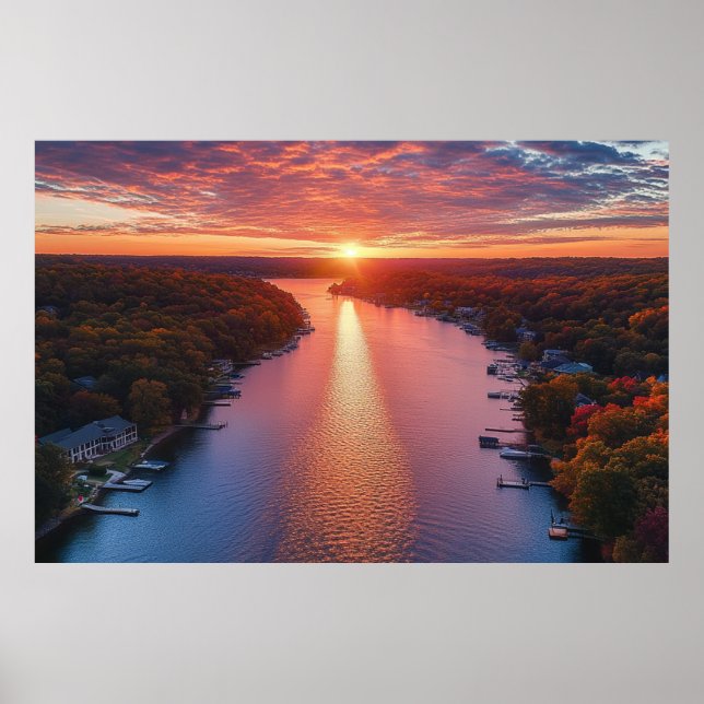 Affiche Le magnifique lac des Ozarks Sunset Photographie (Devant)