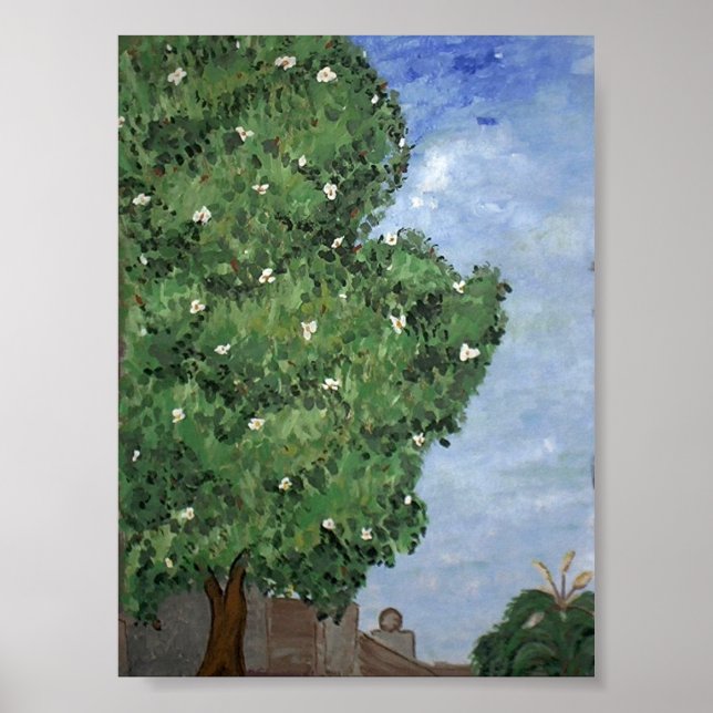 Affiche Le Magnolia Tree Au Parc De La Ville (Devant)