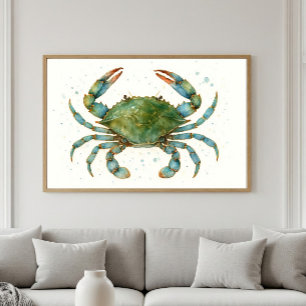 Affiche Le Majestic Blue Crab   Oeuvre d'Ocean Spirit