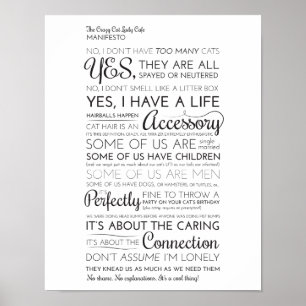 Affiche Le Manifeste Crazy Cat Lady Cafe