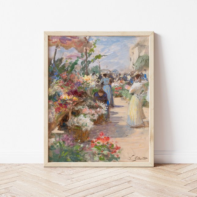 Affiche Le marché aux fleurs | Victor Gabriel Gilbert (Créateur téléchargé)