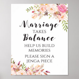 Affiche Le mariage bohème floral nécessite un signe d'équi