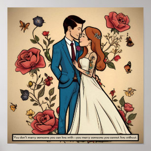Affiche Le mariage est de trouver quelqu'un qui est d'acco