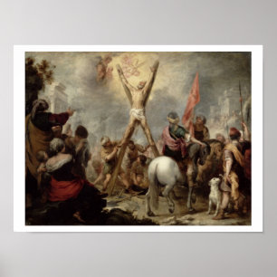 Affiche Le martyre de St Andrew, 1675-82 (huile sur le