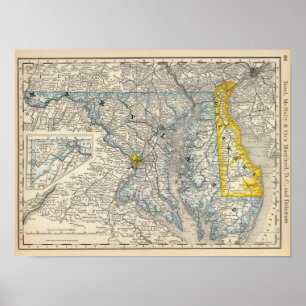 Affiche Le Maryland, C.C, et le Delaware