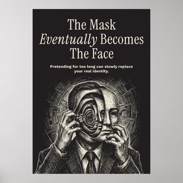 Affiche Le Masque Devient Finalement Le Visage (Devant)