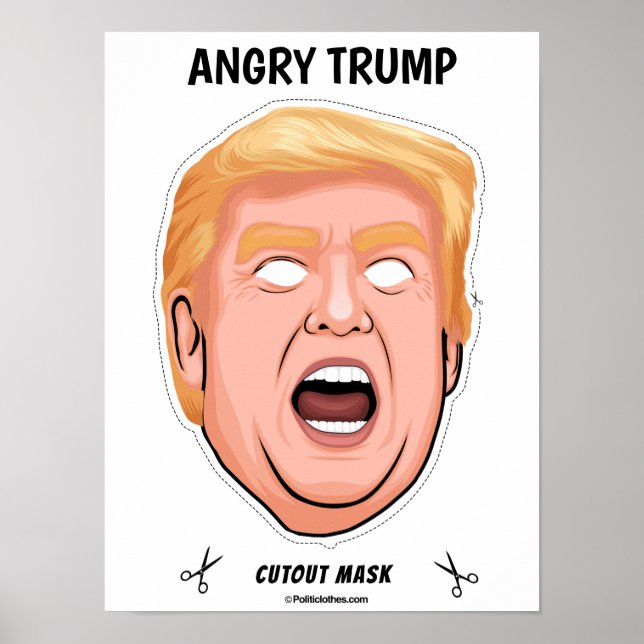 Affiche Le masque d'Halloween Trump en colère (Devant)