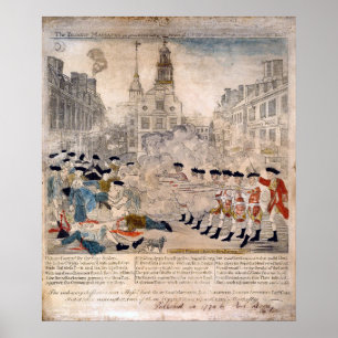 Affiche Le massacre de Boston Paul Revere King Street
