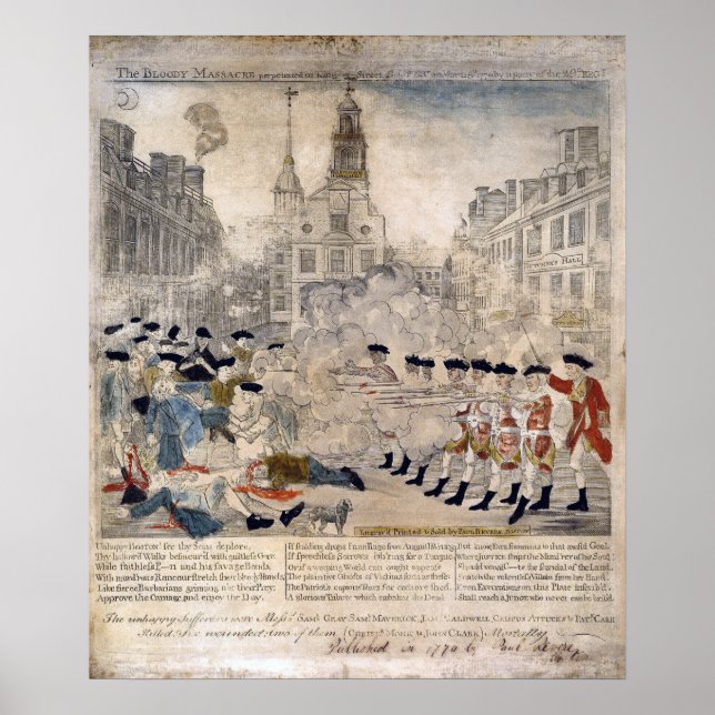 Affiche Le massacre de Boston Paul Revere King Street (Devant)