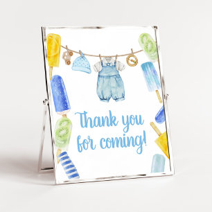 Affiche Le Merci de Baby shower du petit Popsicle pour ven
