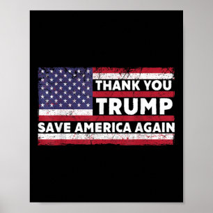 Affiche Le Merci Trump sauve l'Amérique à nouveau en faveu