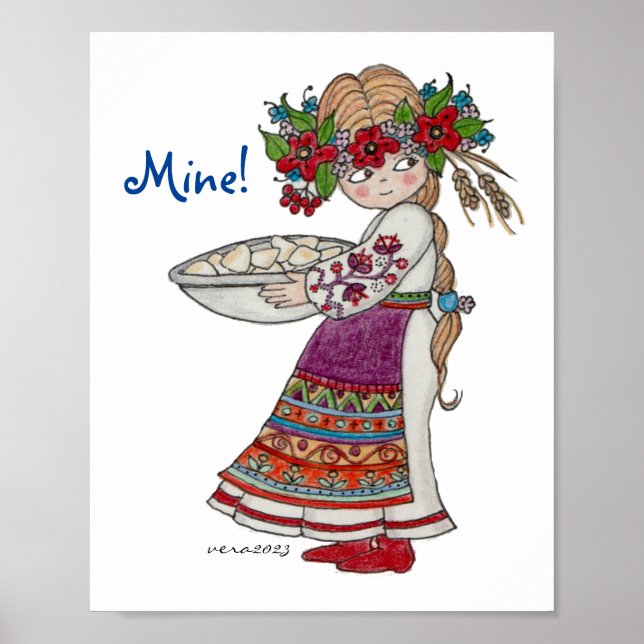 Affiche Le mien ! Pérogies ukrainiennes Pyrohy Varenyky Pi (Devant)