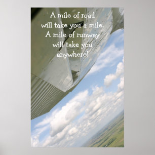 Affiche Le mille de l'aile A d'avion de route vous prendra