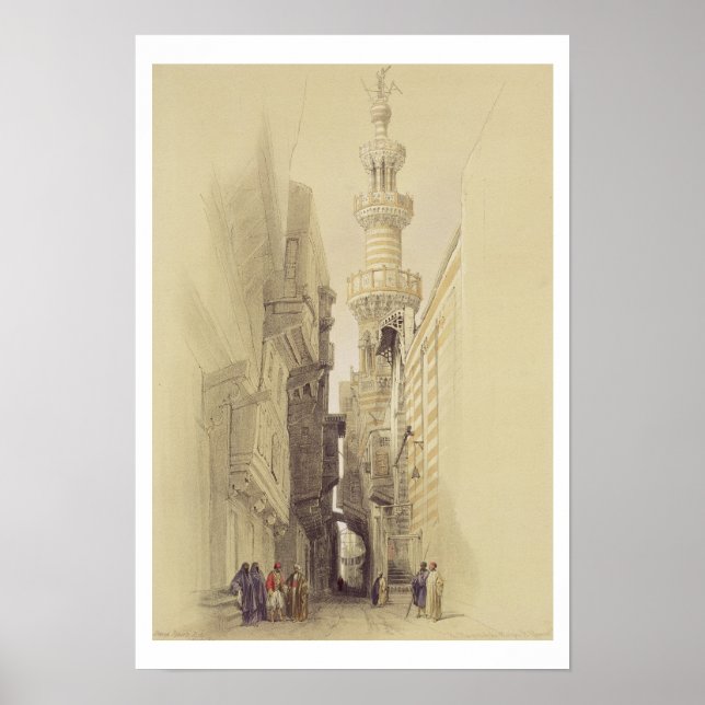 Affiche Le minaret de la mosquée El Rhamree, Le Caire, fr (Devant)