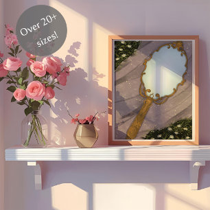 Affiche Le Miroir I - Un miroir doré sur l'herbe
