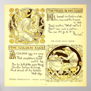 Affiche Le Miser et sa Gold Walter Crane