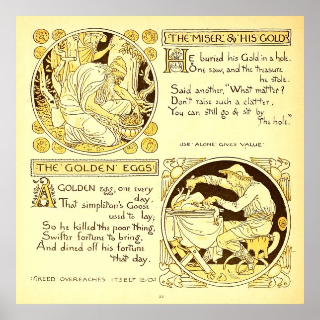 Affiche Le Miser et sa Gold Walter Crane (Devant)