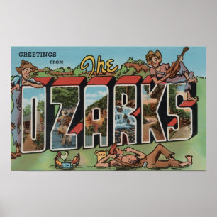 Affiche Le Missouri - l'Ozarks - grandes scènes de lettre