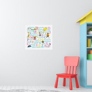 Affiche Le modèle ABC de Dr Seuss avec des mots