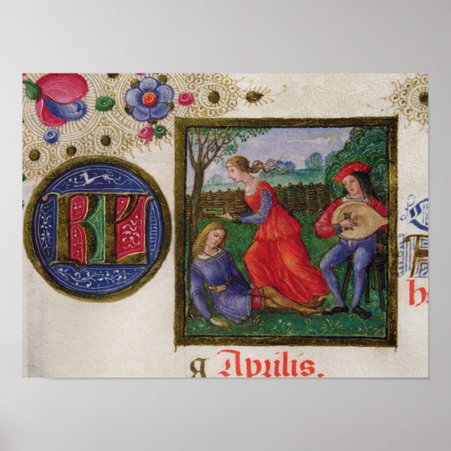 Affiche Le mois d'avril : Dans les prés (Devant)