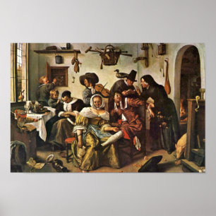 Affiche Le Monde Topsy-Turvy Par Steen Jan (Meilleure Qual