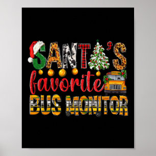 Affiche Le moniteur de bus préféré du Père Noël pour garço