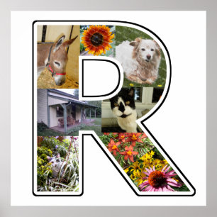 Affiche Le monogramme de R créent votre propre collage de