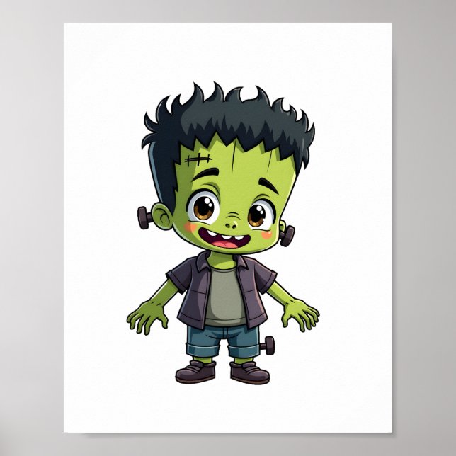 Affiche Le Monstre de Frankenstein - Caricature d'Hallowee (Devant)