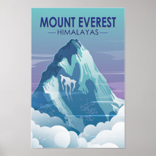 Affiche Le mont Everest Himalaya Vintage