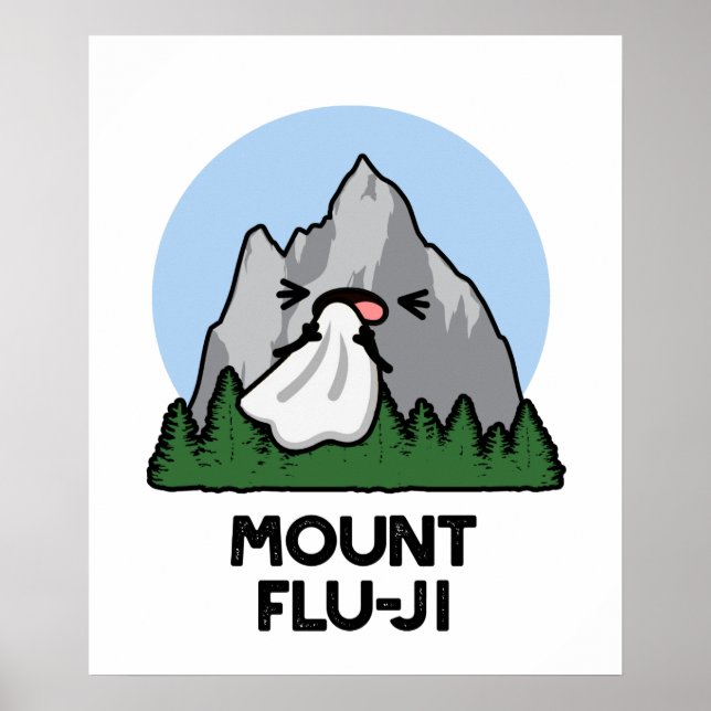 Affiche Le Mont Flu-ji Funny Mountain Pun (Devant)