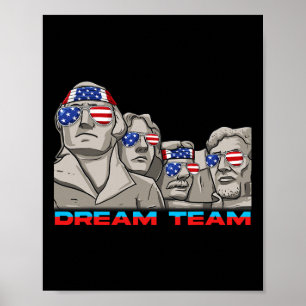 Affiche Le Mont Rushmore 4 juillet Drôle Patriotique