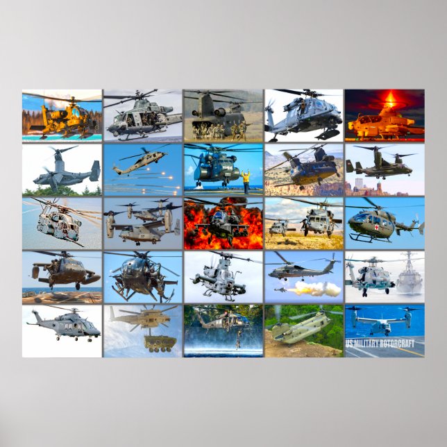 AFFICHE LE "MONTAGE" DU ROTORCRAFT MILITAIRE AMÉRICAIN (Devant)