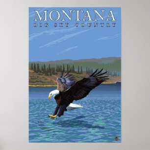 Affiche Le Montana -- Grand ciel CountryDiving Eagle